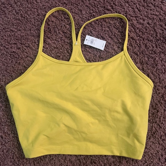 Aerie Athletic Crop Top Built In Bra Workout Yoga Gym Green Medium NWT - Picture 1 of 5